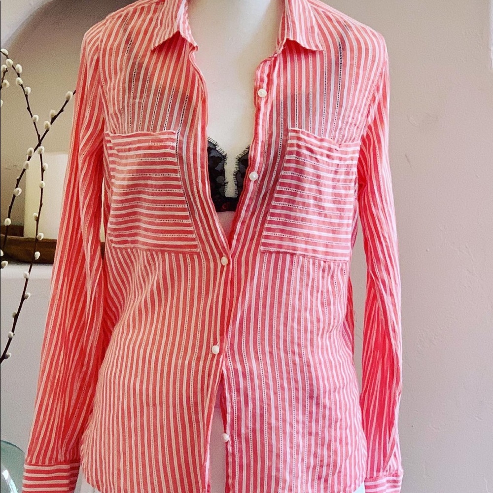 Beachy Striped Button Down - Picture 3 of 3